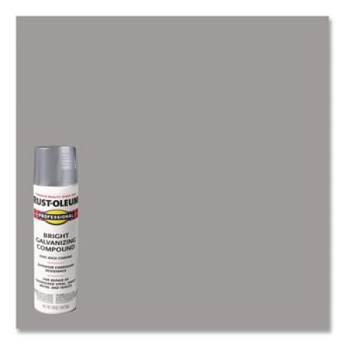 Rust-Oleum Professional Galvanizing Compound, Flat Bright Gray, 20 oz Aerosol Can, 6/Carton (7584838)