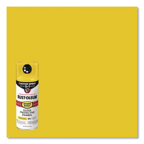 Rust-Oleum Stops Rust Spray Paint, Gloss Yellow, 12 oz Aerosol Can, 6/Carton (7747830)