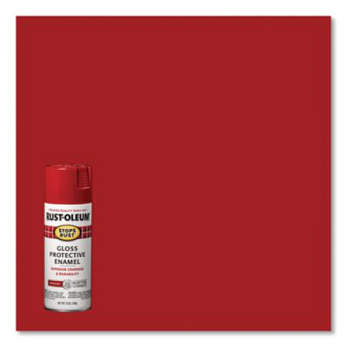 Rust-Oleum Stops Rust Spray Paint, Gloss Sunrise Red, 12 oz Aerosol Can, 6/Carton (7762830)