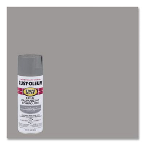 Rust-Oleum Stops Rust Cold Galvanizing Spray, Flat Gray, 16 oz Aerosol Can, 6/Carton (7785830)