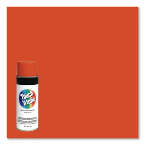 Rust-Oleum Touch'n Tone Spray Paint, Gloss Orange, 10 oz Aerosol Can, 6/Carton (55283830)