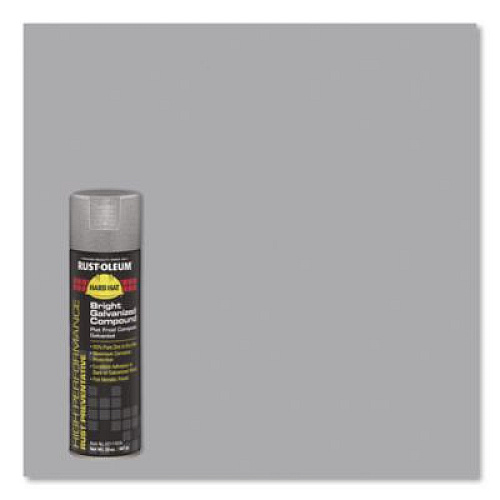 Rust-Oleum Hard Hat High Performance V2100 System Rust Preventive Bright Galvanizing Compound, Gloss Gray, 20 oz Aerosol Can, 6/CT (V2117838)