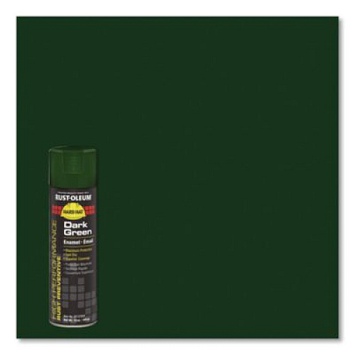 Rust-Oleum Hard Hat High Performance V2100 System Rust Preventive Enamel Spray Paint, Gloss Dark Green, Aerosol Can, 6/Carton (V2137838)