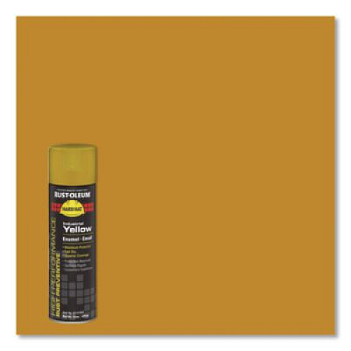 Rust-Oleum Hard Hat High Performance V2100 System Rust Preventive Enamel Spray Paint, Gloss Industrial Yellow, 15 oz Aerosol Can, 6/CT (V2147838)