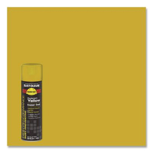 Rust-Oleum Hard Hat High Performance V2100 System Rust Preventive Enamel Spray Paint, Gloss Equipment Yellow,15 oz Aerosol Can, 6/Carton (V2148838)