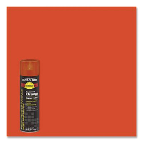 Rust-Oleum Hard Hat High Performance V2100 System Rust Preventive Enamel Spray Paint, Gloss Equipment Orange,15 oz Aerosol Can, 6/Carton (V2156838)