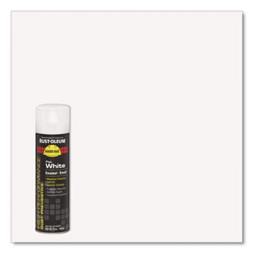 Rust-Oleum Hard Hat High Performance V2100 System Rust Preventive Enamel Spray Paint, Flat White, 15 oz. Aerosol Can, 6/Carton (V2190838)