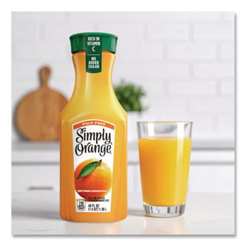 Simply Orange Orange Juice Pulp Free, 52 oz Bottle, 2/Pack (90200102)