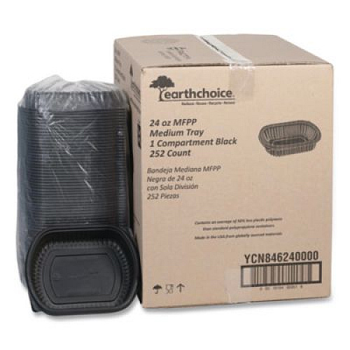 Pactiv Evergreen EarthChoice MealMaster Container, 24 oz, 8.12 x 6.5 x 1.5, Black, Plastic, 252/Carton (YCN8462400)