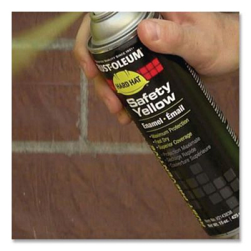 Rust-Oleum Hard Hat High Performance V2100 System Rust Preventive Enamel Spray Paint, Gloss Equipment Yellow,15 oz Aerosol Can, 6/Carton (V2148838)