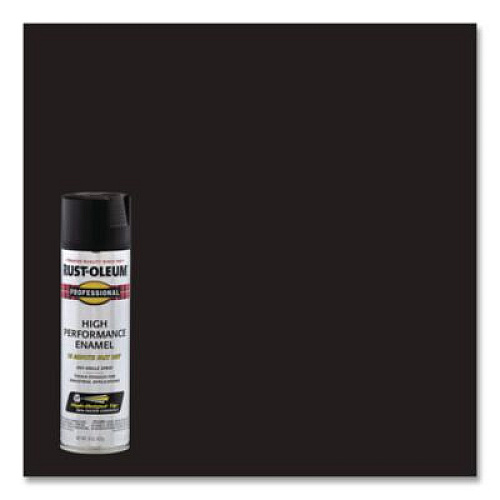 Rust-Oleum Professional Spray Paint, Flat Black, 15 oz Aerosol Can, 6/Carton (7578838CT)
