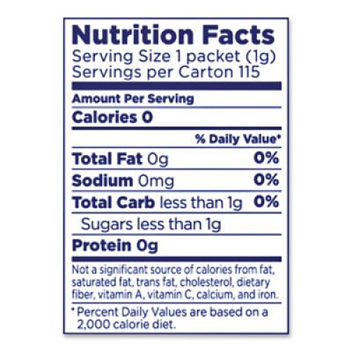 Equal Zero Calorie Sweetener, 0.04 oz Packet, 2,000/Carton (827553)