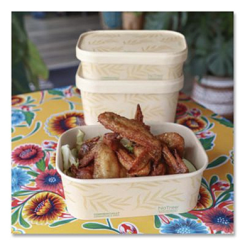 World Centric Paper Lids for Containers, 4.7 x 6.8 x 0.8, Natural, Paper, 300/Carton (CTLNT16)