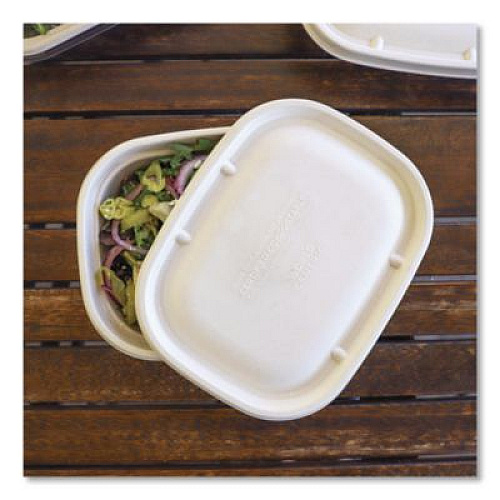 World Centric Fiber Lids for Fiber Containers, 8.9 x 6.9 x 0.4, Natural, Paper, 400/Carton (CTLSCU3LF)