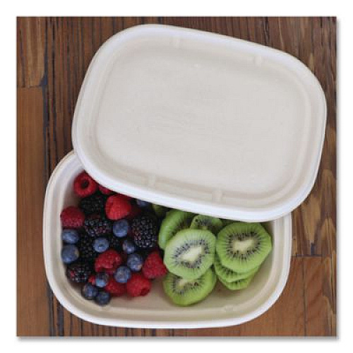 World Centric Fiber Lids for Fiber Containers, 8.9 x 6.9 x 0.4, Natural, Paper, 400/Carton (CTLSCU3LF)