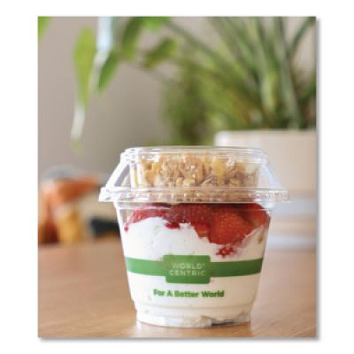 World Centric PLA Clear Cold Cups, Flat Style, 2 oz, Plastic, Clear, 2,000/Carton (CPCS2SF)