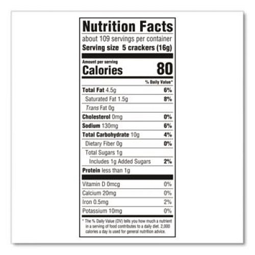 Nabisco Original Crackers, Buttery, 18 Individually Wrapped Sleeves, 3 lb Box, 1 Box/Carton (22002636)