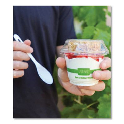World Centric PLA Clear Cold Cup Lids, Dome Lid, Fits 9 oz to 24 oz Parfait Cups, Plastic, Clear, 1,000/Carton (CPLCS12SH)