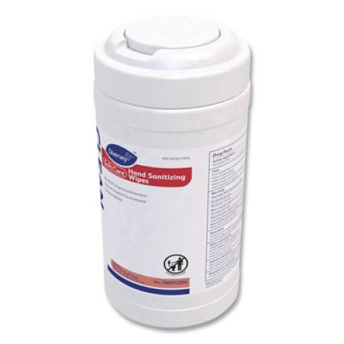 Diversey Soft Care Hand Sanitizing Wipe, Wintergreen, 7 x 5, White, 325 Wipes/Canister, 6/Carton (100972004)