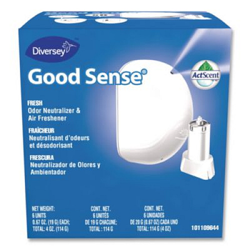 Diversey Good Sense Automatic Spray System, Fresh Scent, Yellow, 0.67 oz Cartridge, 12/Carton (101109644)