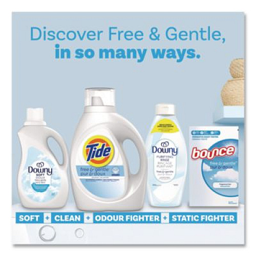 Tide Free and Gentle Liquid Laundry Detergent, HE Compatible, 100 Loads, 132 oz Bottle, 4/Carton (12140)