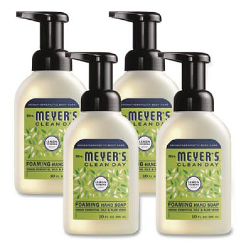 Mrs. Meyer's Clean Day Foaming Hand Soap, Lemon Scent, 10 oz, 4/Carton (383417)