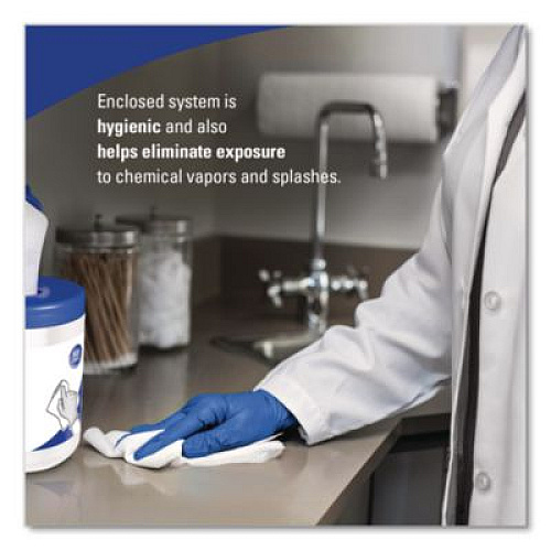 WypAll WetTask System Prep Wipers for Bleach/Disinfectants/Sanitizers Hygienic Enclosed System Refills, w/Canister, 55/RL,12 Roll/CT (7732005)