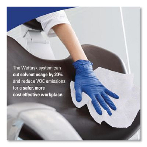WypAll WetTask System Prep Wipers for Bleach/Disinfectants/Sanitizers Hygienic Enclosed System Refills, w/Canister, 55/RL,12 Roll/CT (7732005)