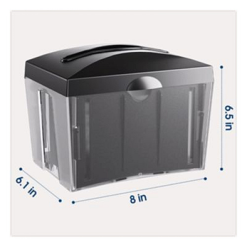 Morcon Tissue Valay Table Top Napkin Dispenser, 6 x 6.5 x 8, Black (NT222)