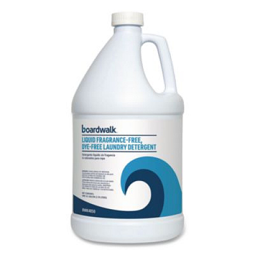 Boardwalk Liquid Fragrance-Free, Dye-Free Laundry Detergent, Unscented, 1 gal Bottle, 4/Carton (4850)