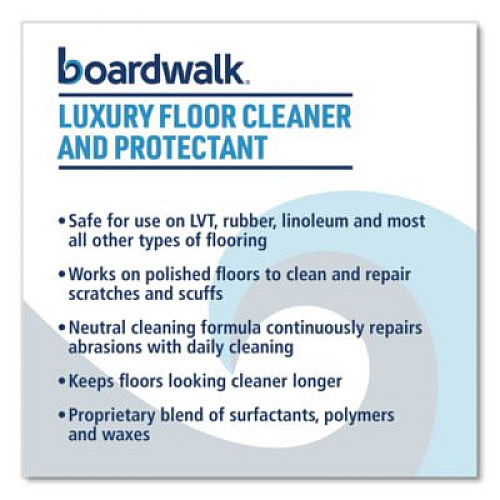 Boardwalk Luxury Floor Cleaner and Protectant, Lemon Scent, 1 gal Bottle, 4/Carton (4854)