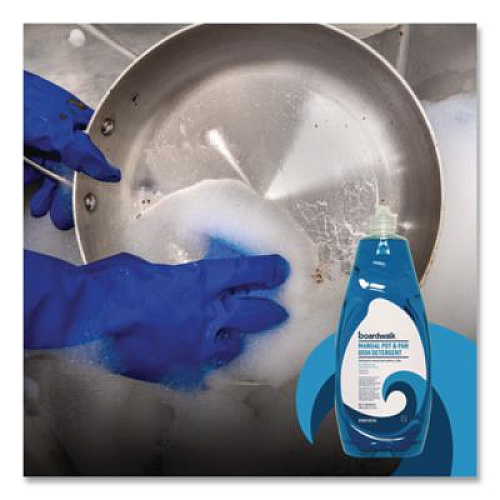 Boardwalk Manual Pot and Pan Dish Detergent, Fresh Breeze Scent, 38 oz Bottle, 8/Carton (4856)