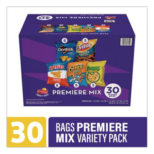 Frito-Lay Premiere Mix Variety Pack, Assorted Flavors, Assorted Sizes, 30 Bags/Carton (22002670)