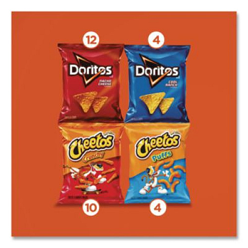 Frito-Lay Doritos and Cheetos Variety Pack, Assorted Flavors, Assorted Sizes, 30 Bags/Carton (22002673)