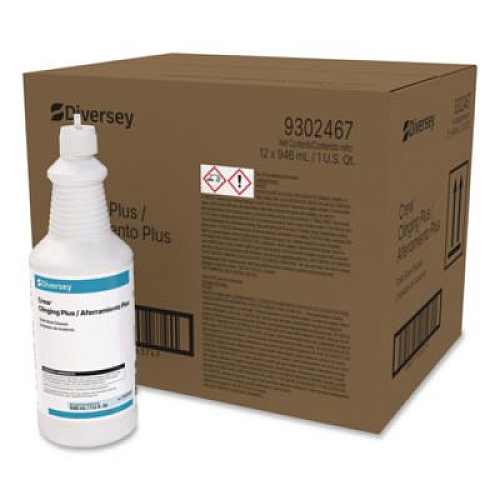 Diversey Crew Clinging Plus Toilet Bowl Cleaner, Characteristic Scent, 32 oz Bottle, 12/Carton (9302467)