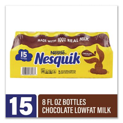 Nestl Nesquik Chocolate Lowfat Milk, 8 oz Bottle,  15/Carton (22002681)