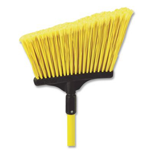 Nexstep Commercial Products MaxiSweep Angle Broom With Fiberglass Handle, 57" Overall Length, Yellow/Black (91355)
