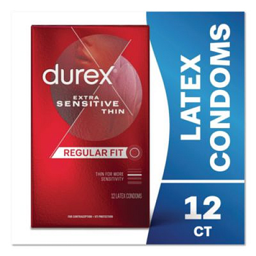 Durex Extra Sensitive Condoms, Natural, 12/Box, 18 Boxes/Carton (30271CT)