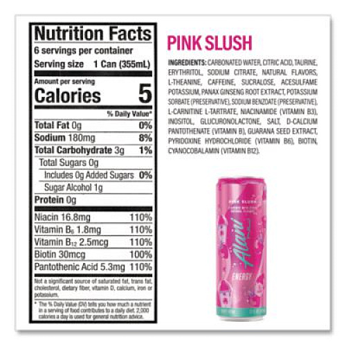 Alani Nu Energy Sweet Splash Variety Pack, Assorted Flavors, 12 oz Can, 18/Carton (22002374)