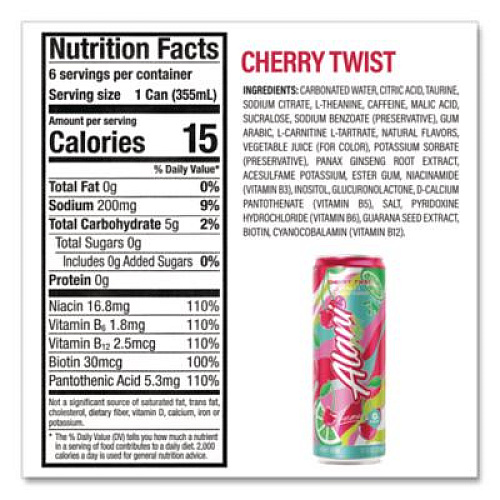 Alani Nu Energy Sweet Splash Variety Pack, Assorted Flavors, 12 oz Can, 18/Carton (22002374)