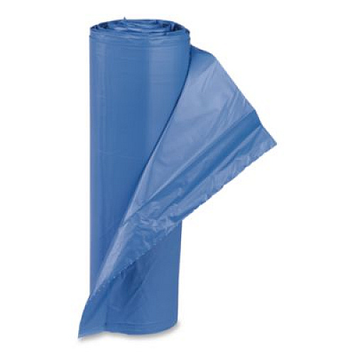 Inteplast Group High-Density Commercial Can Liners, 33 gal, 14 mic, 30" x 43", Blue, Interleaved Roll, 25 Bags/Roll, 10 Rolls/Carton (BRS304314BL)