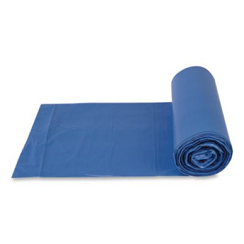 Inteplast Group High-Density Commercial Can Liners, 33 gal, 14 mic, 30" x 43", Blue, Interleaved Roll, 25 Bags/Roll, 10 Rolls/Carton (BRS304314BL)