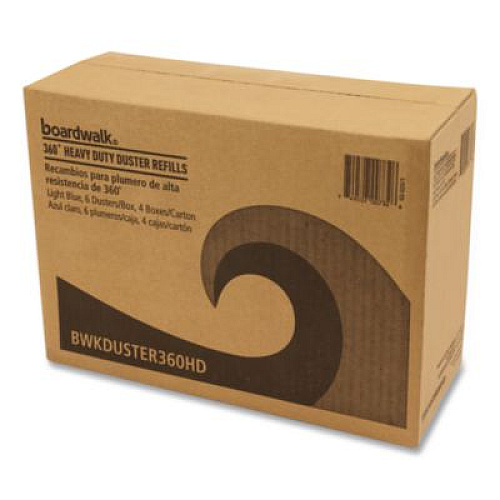 Boardwalk 360 HD Duster Refills, Soft Fluffy Fibers, Light Blue, 6 Dusters/Box, 4 Boxes/Carton (DUSTER360HD)