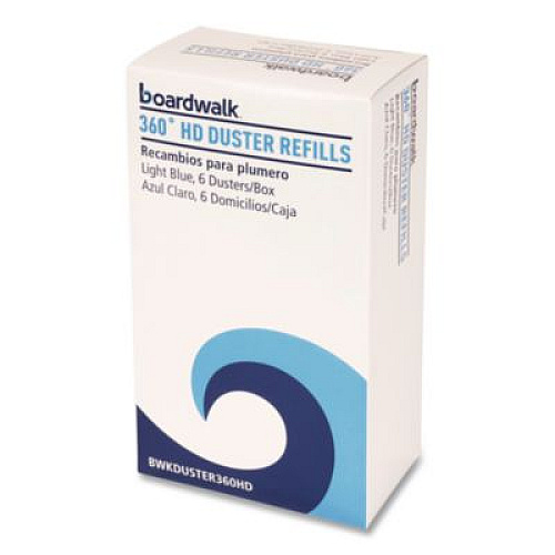 Boardwalk 360 HD Duster Refills, Soft Fluffy Fibers, Light Blue, 6 Dusters/Box, 4 Boxes/Carton (DUSTER360HD)