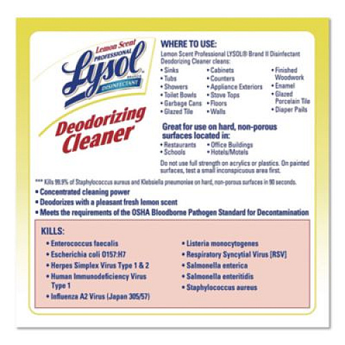 Professional LYSOL Brand Disinfectant Deodorizing Cleaner Concentrate, 1 gal Bottle, Lemon Scent (76334)