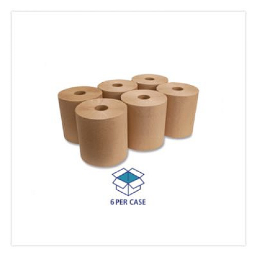 Boardwalk Green Universal Roll Towels, 1-Ply, 8" x 800 ft, Natural, 6 Rolls/Carton (16GREEN)