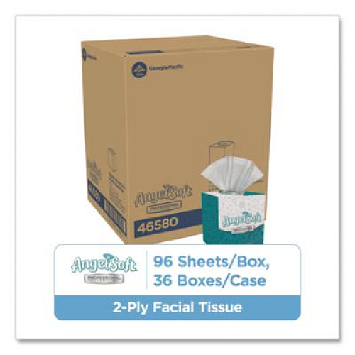 Georgia Pacific Professional Angel Soft ps Premium Facial Tissue in Cube Box, 2-Ply, White, 96 Sheets/Box, 36 Boxes/Carton (46580CT)