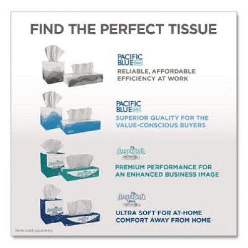Georgia Pacific Professional Pacific Blue Select Cube Box Facial Tissue, 2-Ply, White, 100 Sheets/Box, 36 Boxes/Carton (462)