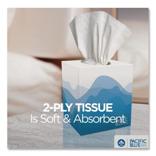 Georgia Pacific Professional Pacific Blue Select Cube Box Facial Tissue, 2-Ply, White, 100 Sheets/Box, 36 Boxes/Carton (462)