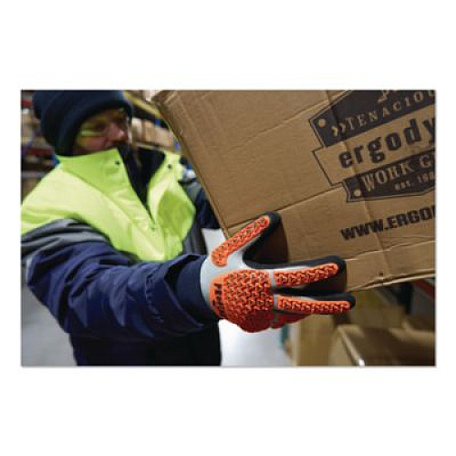 ergodyne ProFlex 7521 Thermal Coated Impact-Resistant Gloves: EN 388: 2131X, 11" Long, Large (9), Gray, Pair (17644)